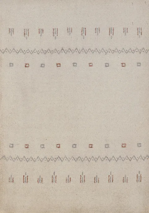Ivory Wool Gabbeh Indian Accent Rug 2x3