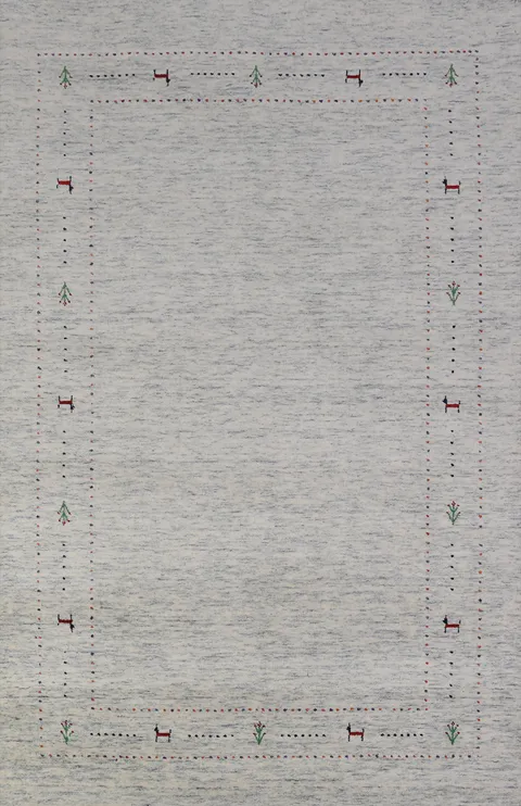 Tribal Wool Gabbeh Indian Area Rug 5x8