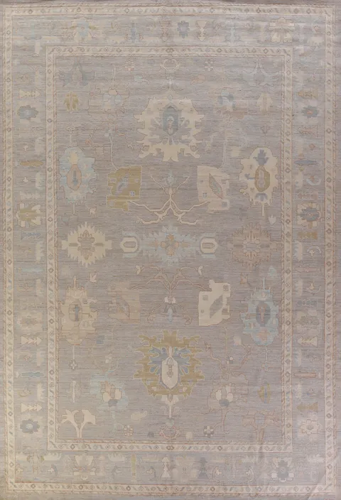 Vegetable Dye Oushak Turkish Large Rug 10x14