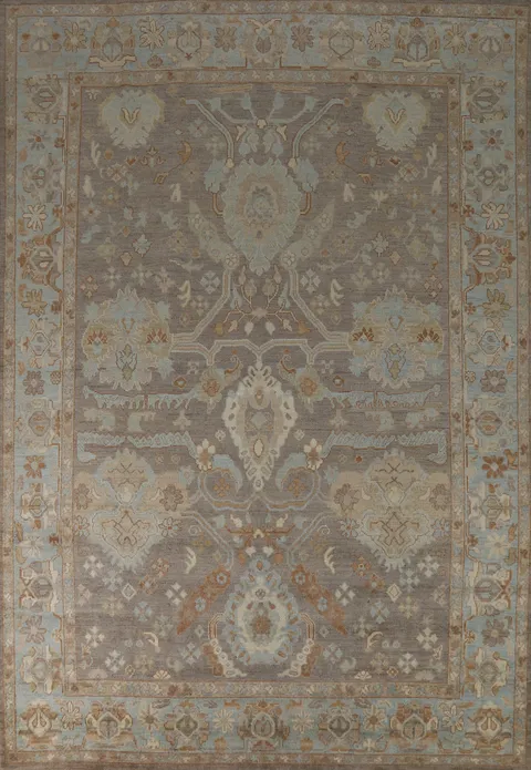 Vegetable Dye Oushak Turkish Area Rug 8x12