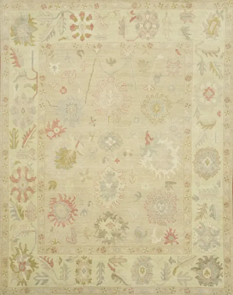 Vegetable Dye Oushak Turkish Area Rug 8x10