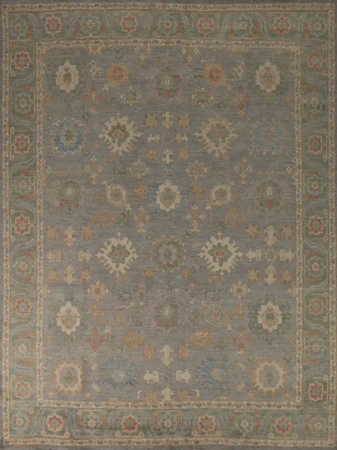 Vegetable Dye Gray Oushak Turkish Area Rug 8x10