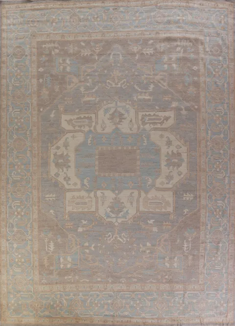 Vegetable Dye Oushak Turkish Large Rug 12x15