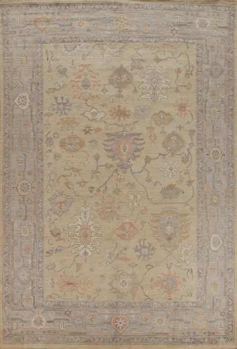 Vegetable Dye Oushak Turkish Area Rug 8x12