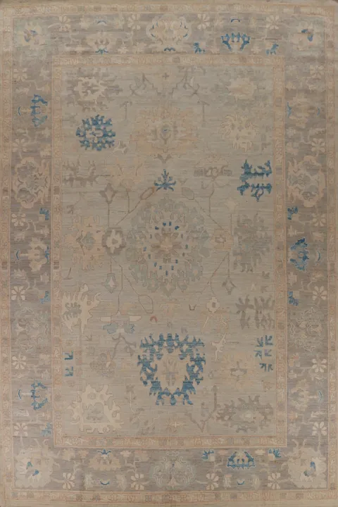 Vegetable Dye Oushak Turkish Large Rug 10x14