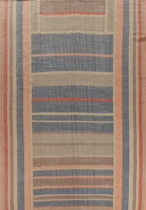 Earth Tone Modern Jute Kilim Turkish Area Rug 10x13