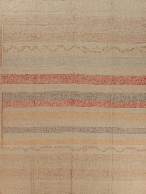 Flat Weave Striped Kilim Turkish Large Rug 11x13