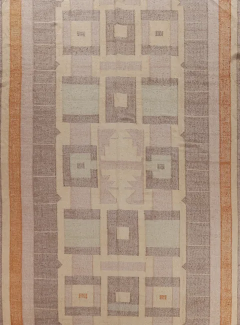 Earth Tone Modern Jute Kilim Turkish Area Rug 10x13