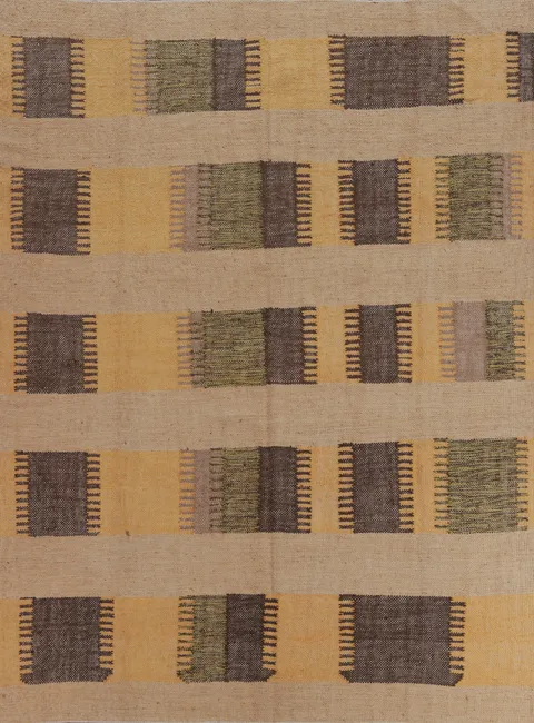 Flat Weave Modern Kilim Vegetable Dye Area Rug 8x10