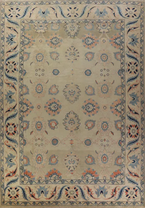 Vegetable Dye Floral Mahal Persian Large Rug 13x16