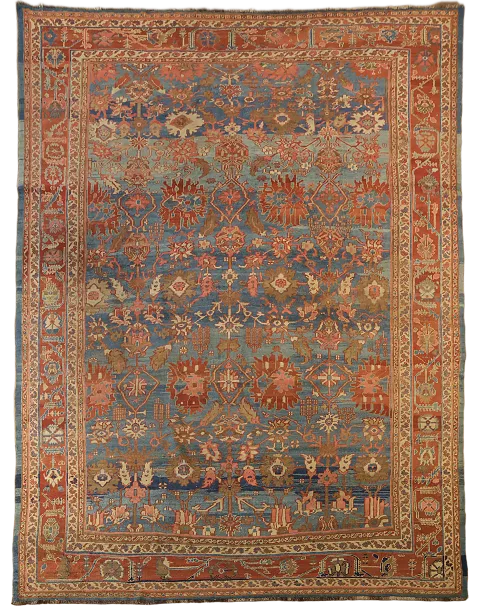 Pre-1900 Vegetable Dye Heriz Bakhshayesh Persian Area Rug 9x11