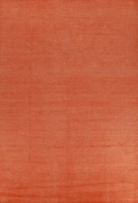 Orange Modern Wool Solid Gabbeh Persian Area Rug 9x12