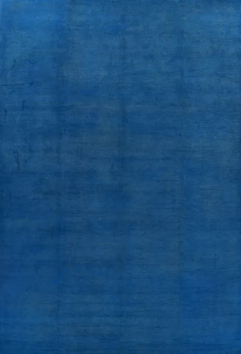 Solid Blue Vegetable Dye Gabbeh Persian Large Rug 10x14