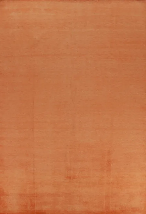 Solid Wool Orange Gabbeh Persian Area Rug 9x12