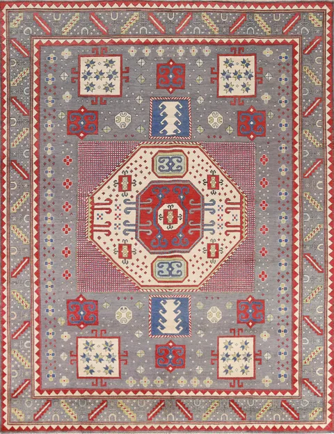 Handmade Wool Kazak Vegetable Dye Area Rug 8x10