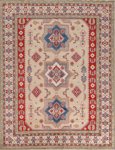 Vegetable Dye Wool Kazak Oriental Area Rug 8x10