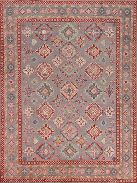 Geometric Wool Kazak Oriental Area Rug 8x10