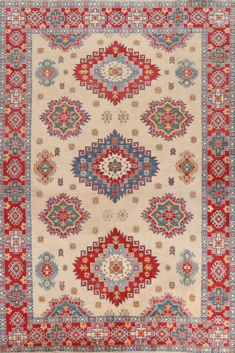 Vegetable Dye Wool Kazak Oriental Area Rug 8x11