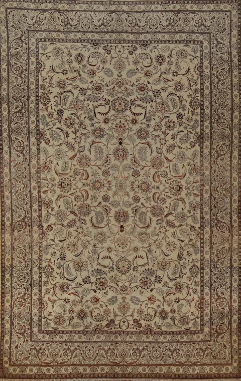 Vintage Floral Tabriz Persian Area Rug 7x11