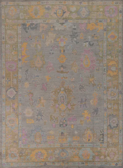 Vegetable Dye Wool Oushak Oriental Area Rug 8x10