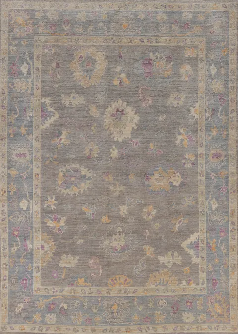 Handmade Floral Oushak Vegetable Dye Area Rug 8x10