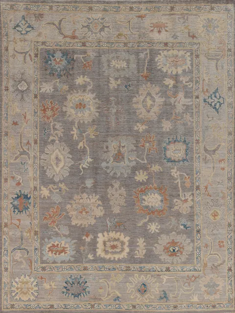 Vegetable Dye Floral Oushak Oriental Area Rug 8x10