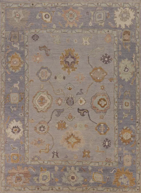 Vegetable Dye Wool Oushak Turkish Area Rug 8x11