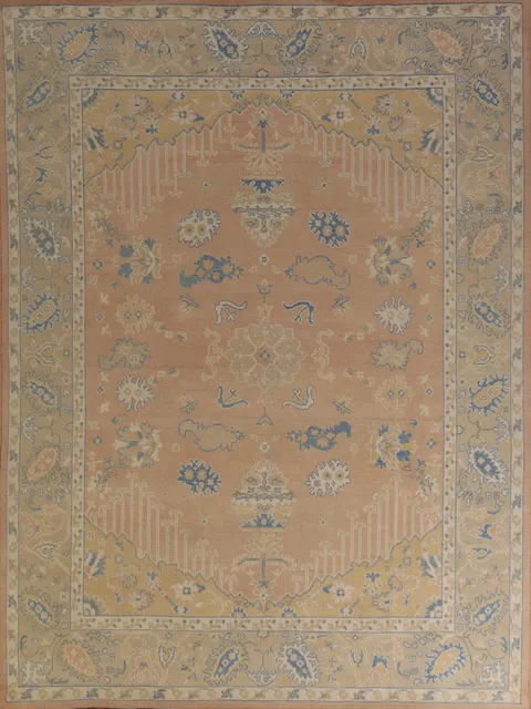 Vegetable Dye Wool Oushak Turkish Area Rug 8x10