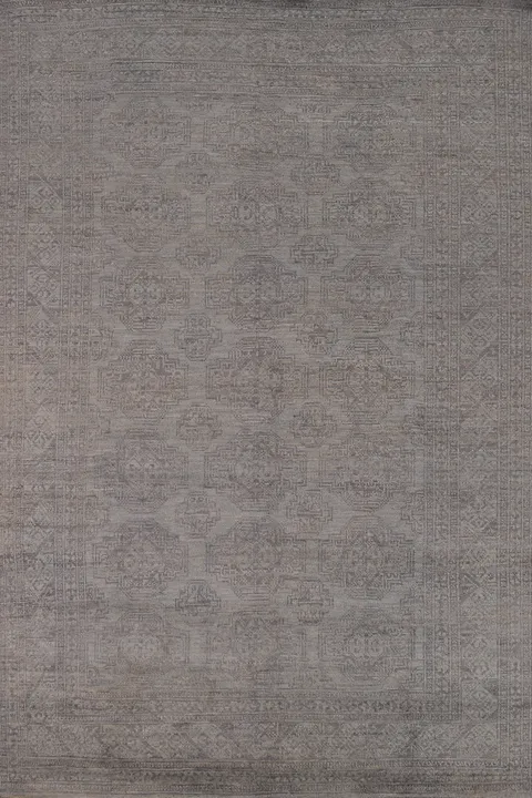 Vegetable Dye Geometric Oushak Turkish Area Rug 6x9
