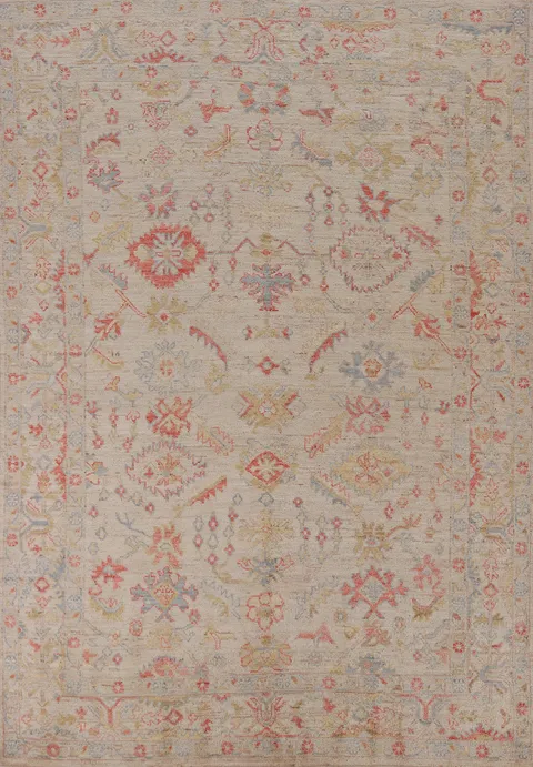 Vegetable Dye Oushak Turkish Area Rug 6x9