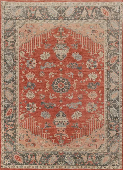 Vegetable Dye Oushak Turkish Area Rug 8x10