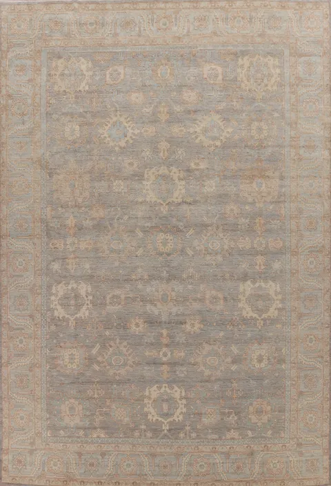 Vegetable Dye Oushak Turkish Large Rug 10x14
