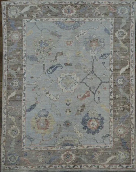 Vegetable Dye Wool Oushak Turkish Rug 5x6