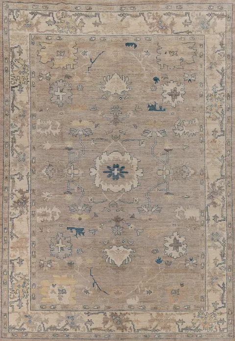 Vegetable Dye Wool Oushak Turkish Area Rug 8x12