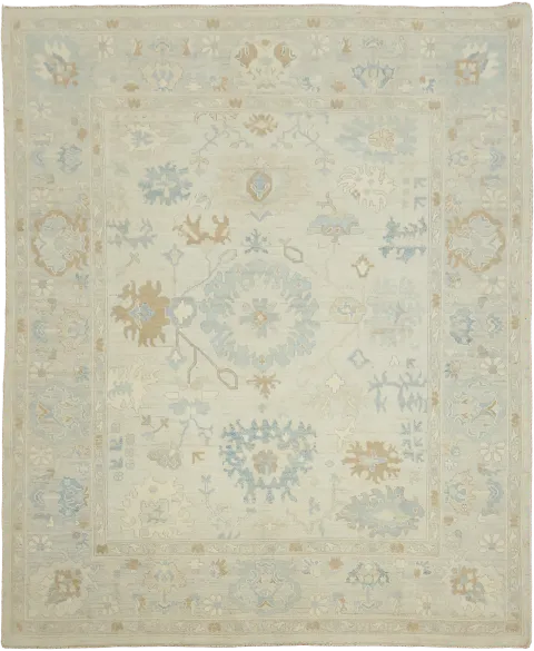 Vegetable Dye Wool Oushak Turkish Area Rug 8x10