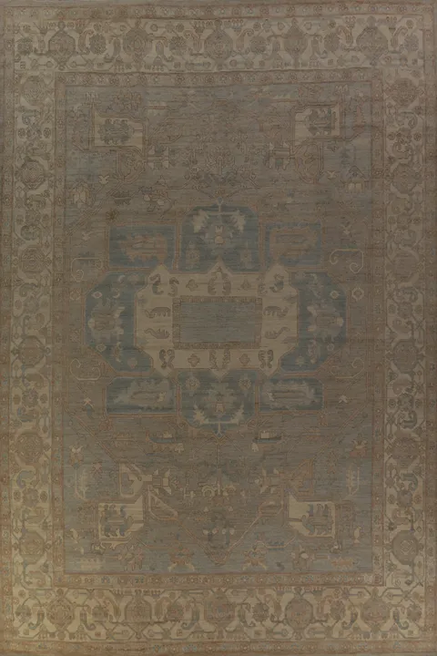 Handmade Oushak Vegetable Dye Large Rug 12x17