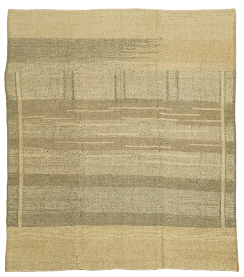 Earth Tone Modern Neutral Jute Kilim Turkish Area Rug 8x10
