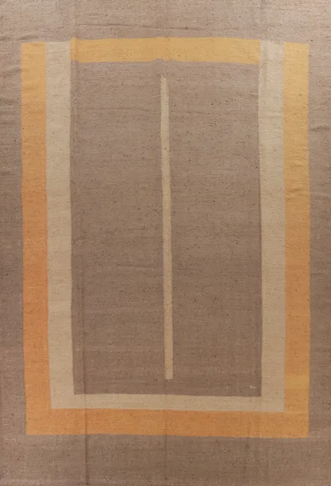 Earth Tone Jute Kilim Vegetable Dye Large Rug 10x14