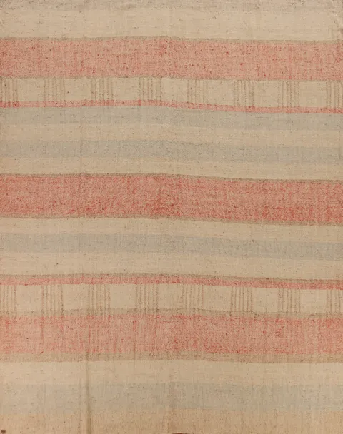 Striped Jute Kilim Vegetable Dye Area Rug 10x11
