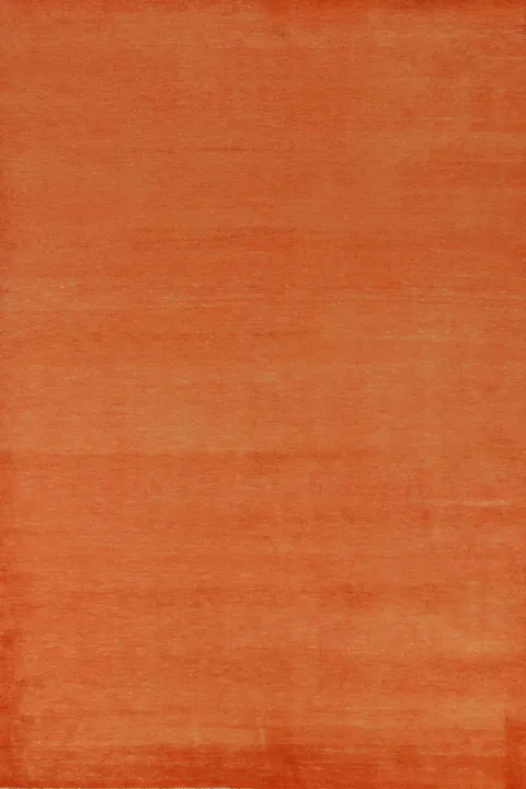 Orange Wool Solid Gabbeh Vegetable Dye Area Rug 6x9