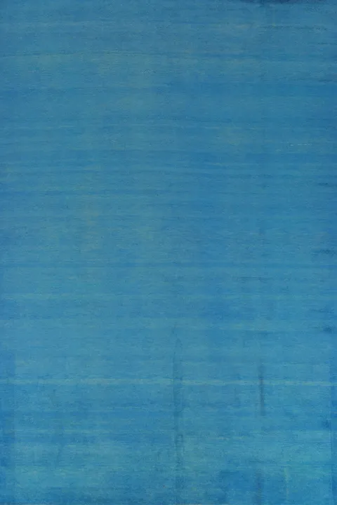 Sky Blue Solid Gabbeh Vegetable Dye Area Rug 7x10