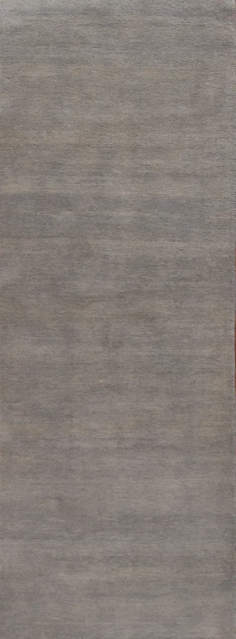 Modern Wool Gray Gabbeh Persian Runner Rug 3x10