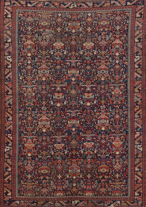 Pre-1900 Antique Vegetable Dye Malayer Persian Rug 4x6