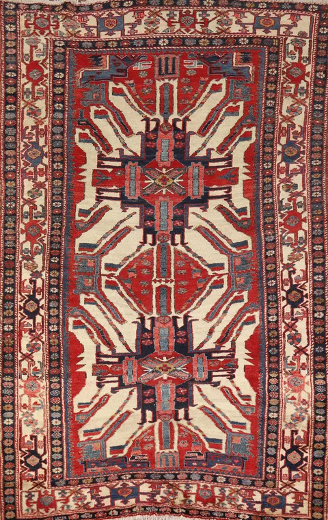 Vegetable Dye Heriz Serapi Persian Rug 5x7