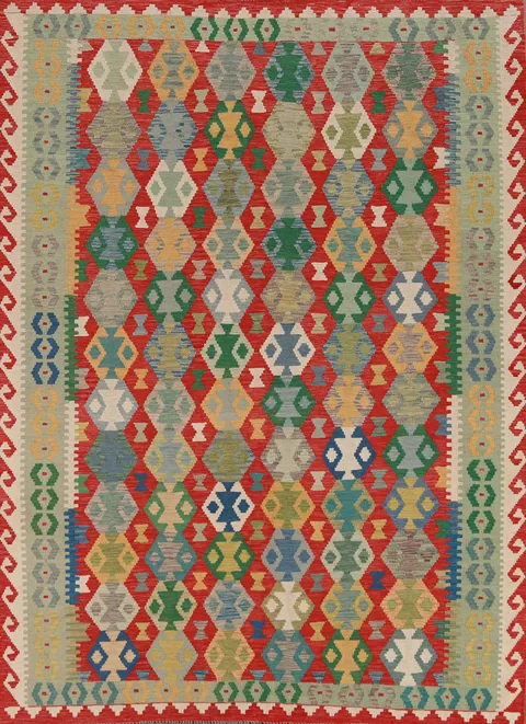 Flat Weave Wool Kilim Oriental Area Rug 6x8