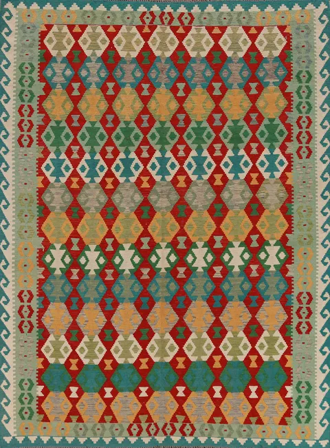 Flat Weave Wool Kilim Oriental Area Rug 6x8