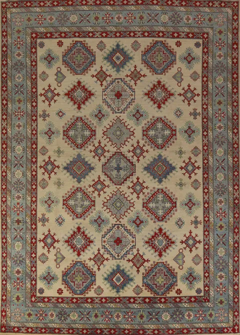 Handmade Wool Kazak Oriental Area Rug 9x12
