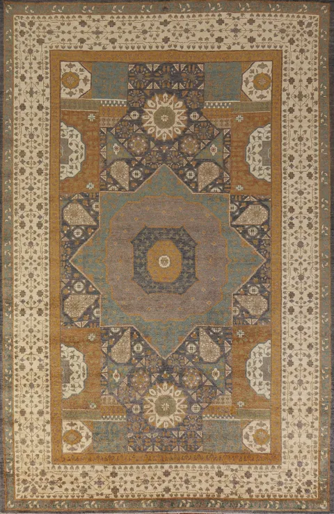 Geometric Wool Kazak Oriental Area Rug 7x10