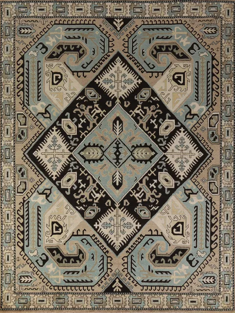 Geometric Kazak Oriental Area Rug 8x10