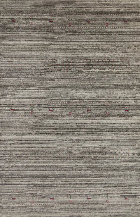 Tribal Wool Gabbeh Oriental Area Rug 5x8